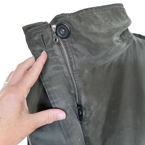 Ella Moss Army Green Utility Coat Cupro Outer Shell Size Small EUC - Picture 6 of 9